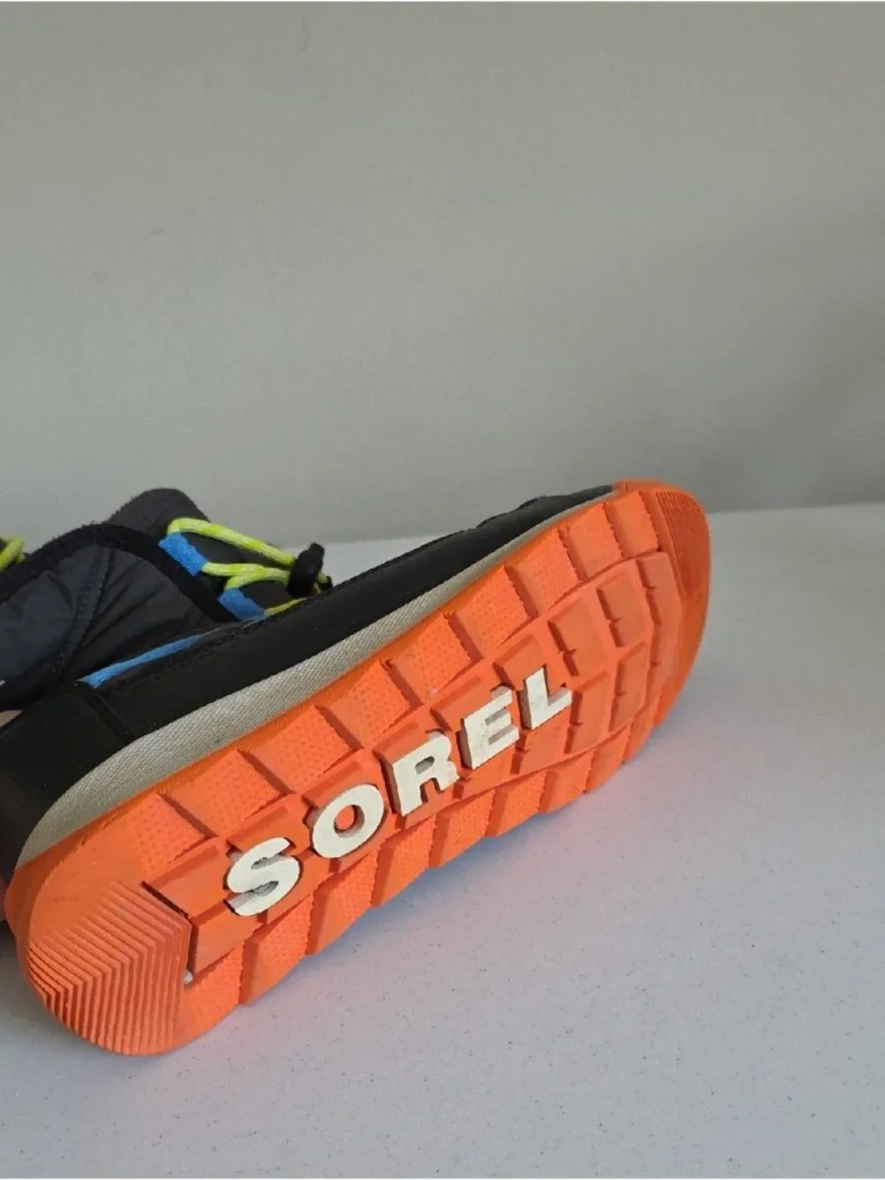 SOREL Whitney II Plus Waterproof Lace Boots charcoal grey color  blue Sz 5 - Picture 8 of 8